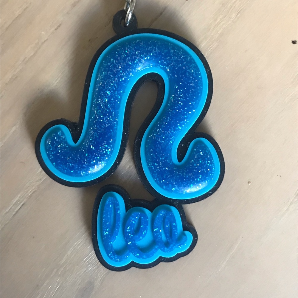 Leo Astrology Glitter Keychain